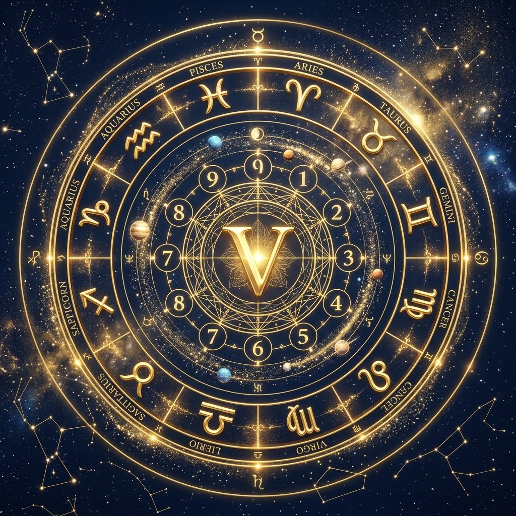 Verity Numbers Sacred Celestial Zodiac Wheel
